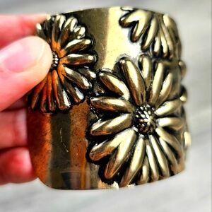 Boho Floral Cuff Daisy Metal Cuff Bracelet